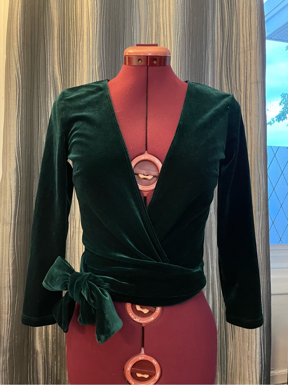 Velvet Wrap Top with Side Tie